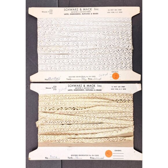 Vintage Lace Material Trim Embroidery Ribbon Assorted Unique Iridescent Metallic - Picture 2 of 10